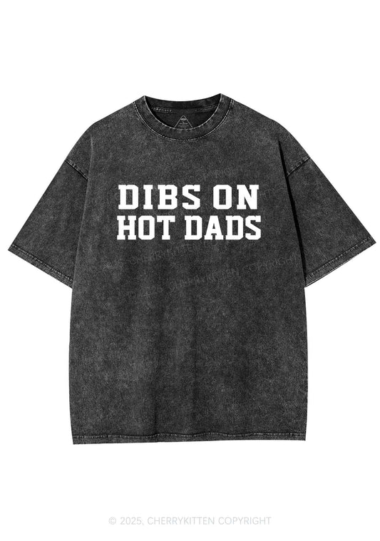 Dibs On Hot Dads Y2K Shirts Washed Tee Cherrykitten