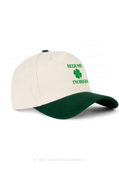 Embroidered Beer Irish St Patricks Y2K Color Block Baseball Cap Cherrykitten