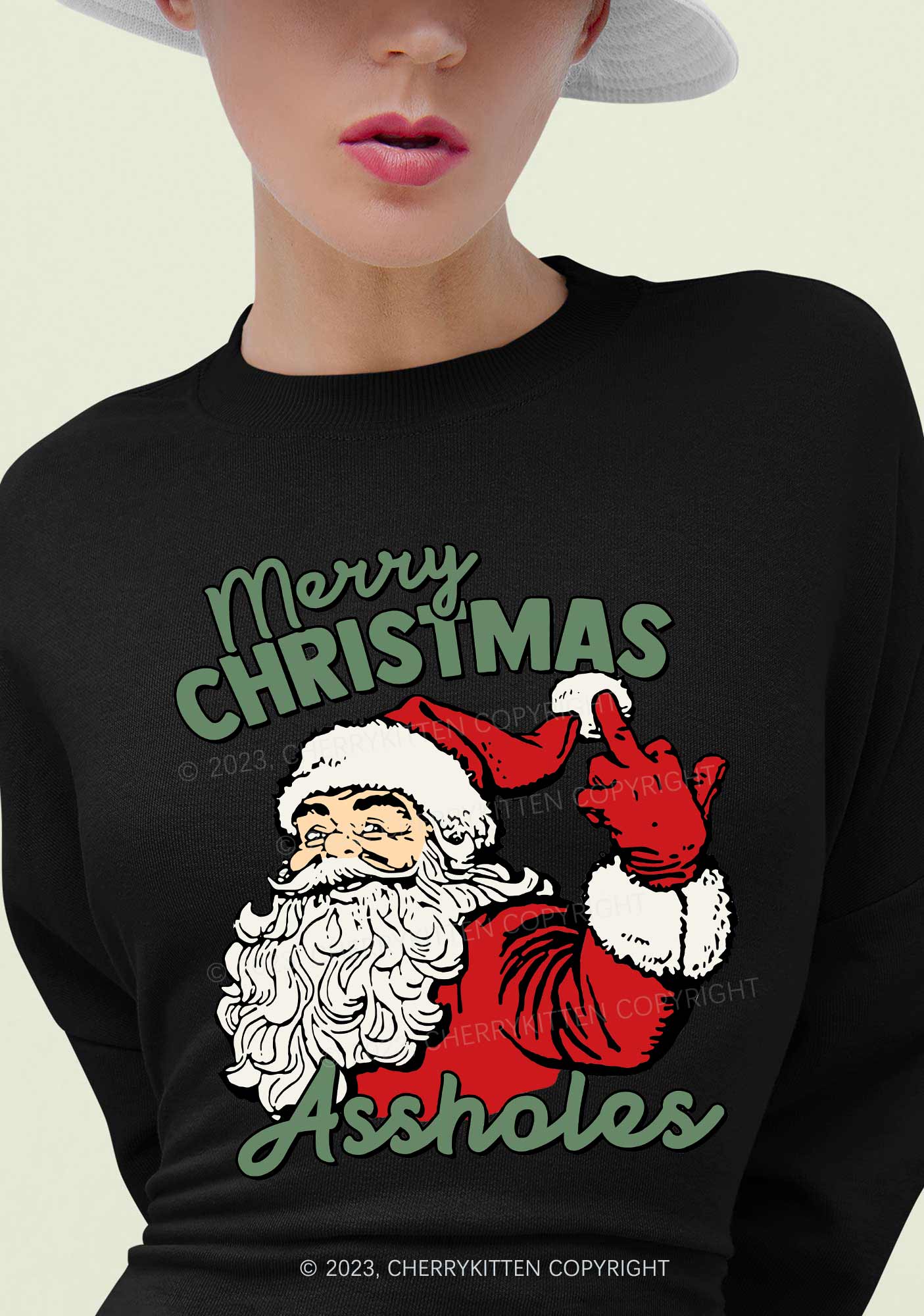 Merry Christmas Y2K Sweatshirt Cherrykitten