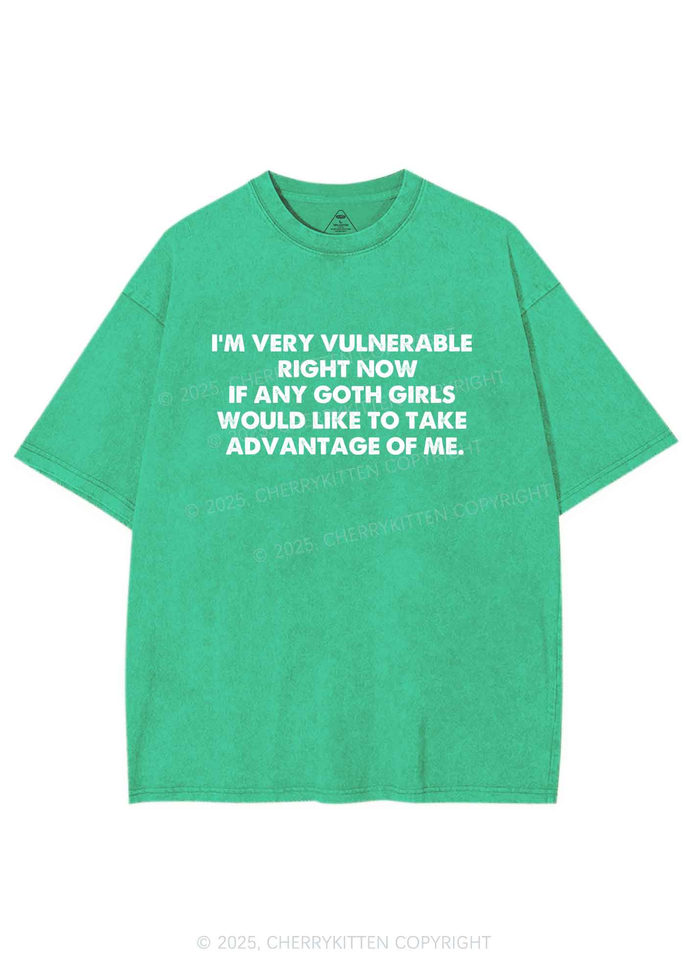 Im Vulnerable Y2K Shirts Washed Tee Cherrykitten