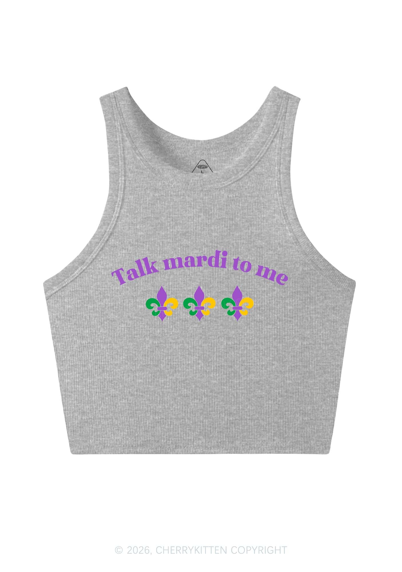 Talk Mardi To Me Y2K Crop Tank Top Cherrykitten