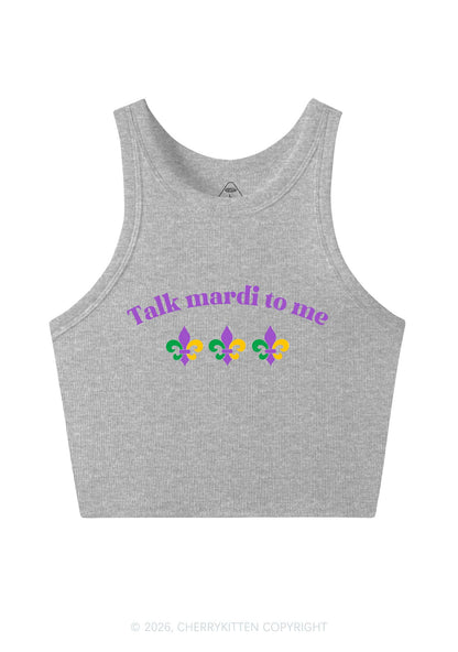 Talk Mardi To Me Y2K Crop Tank Top Cherrykitten