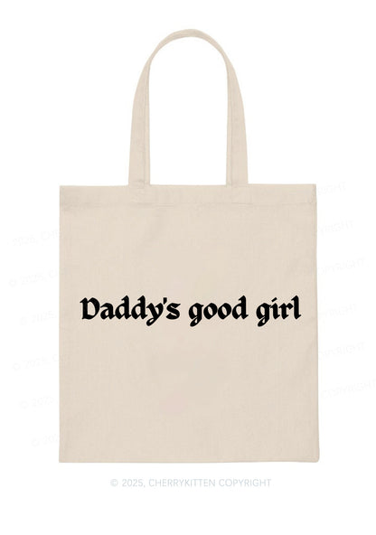 Daddys Good Girl Y2K Canvas Tote Bag Cherrykitten