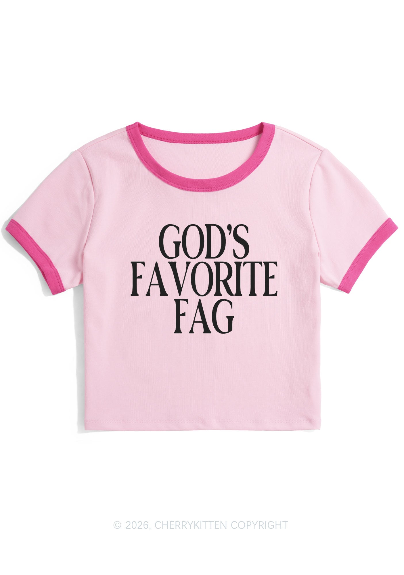 Gods Favorite Fag Pride Y2K Ringer Tee Cherrykitten