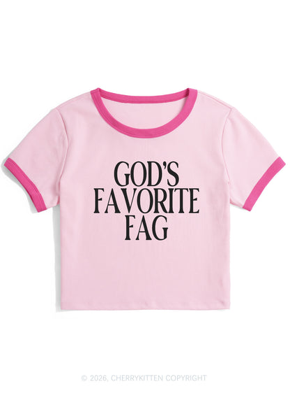 Gods Favorite Fag Pride Y2K Ringer Tee Cherrykitten