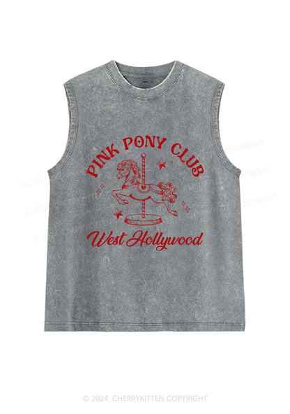 Pink West Hollywood Y2K Washed Tank Cherrykitten