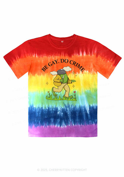 Be Gay Do Crime Frog Pride Y2K Tie Dye Shirts Cherrykitten