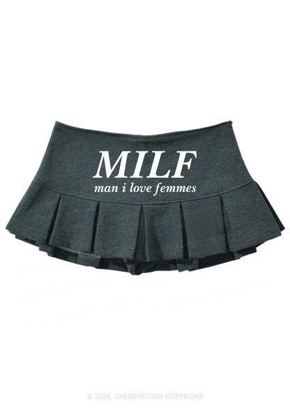Man I Love Femme Pride Y2K Mini Pleated Skirts Cherrykitten
