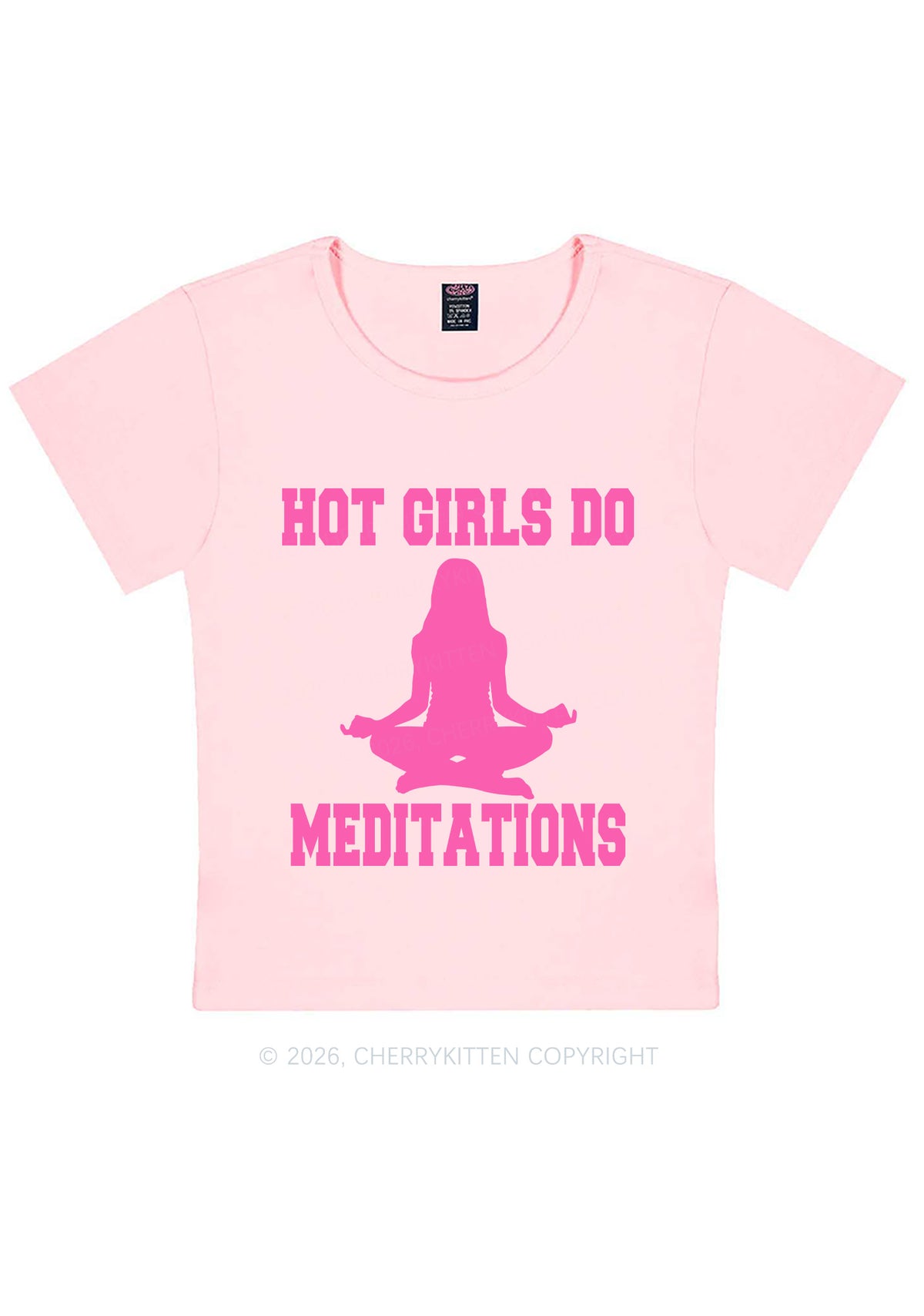 Hot Girls Do Meditations Y2K Baby Tee Cherrykitten