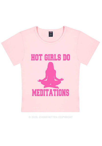 Hot Girls Do Meditations Y2K Baby Tee Cherrykitten