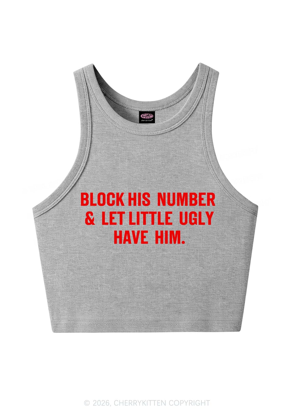 Let Little Ugly Have Him Y2K Crop Tank Top Cherrykitten