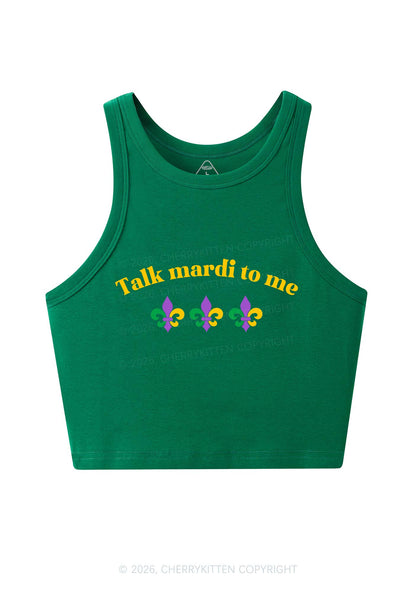 Talk Mardi To Me Y2K Crop Tank Top Cherrykitten