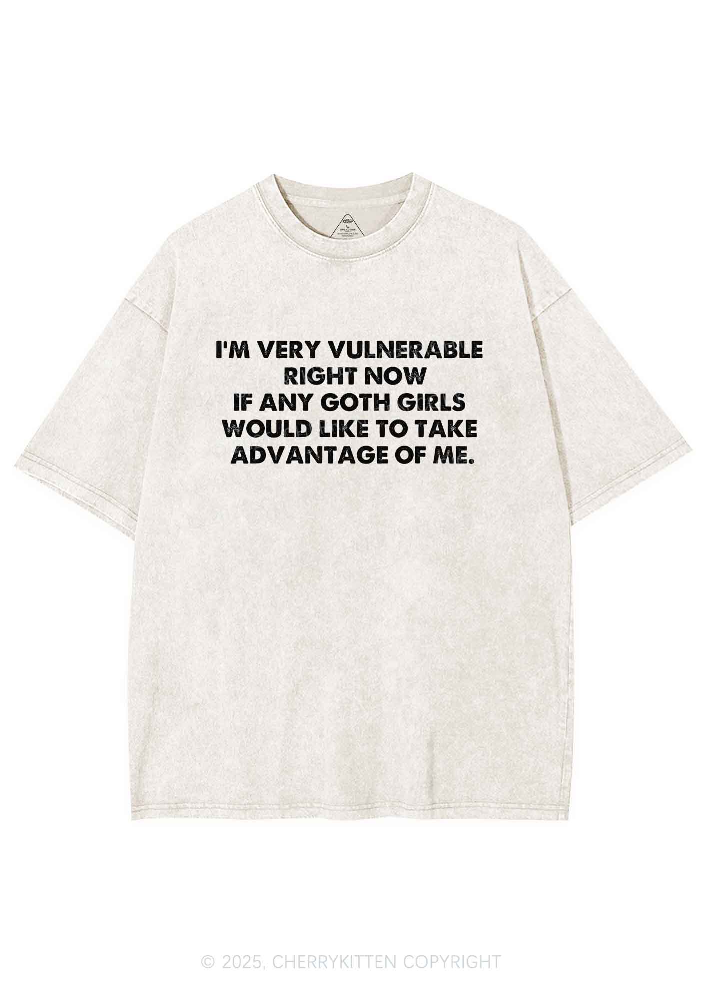 Im Vulnerable Y2K Shirts Washed Tee Cherrykitten
