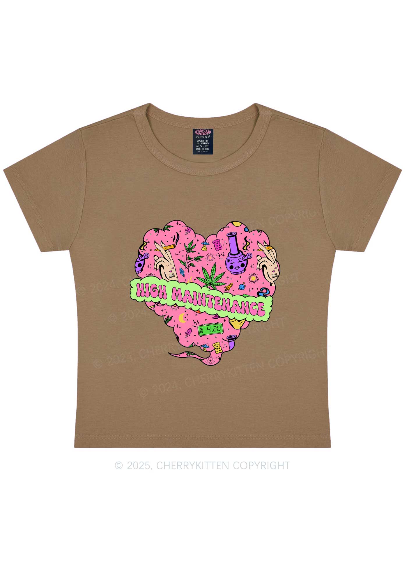 High Maintenance Heart Y2K Baby Tee Cherrykitten