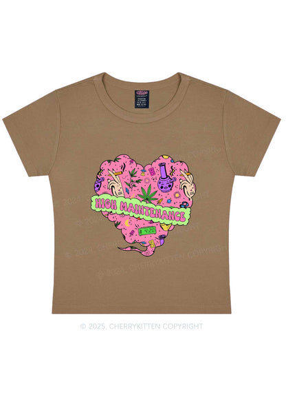 High Maintenance Heart Y2K Baby Tee Cherrykitten