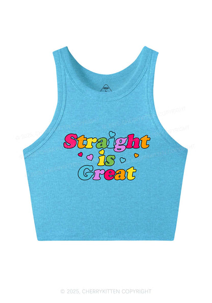 Straight Is Great Pride Y2K Crop Tank Top Cherrykitten