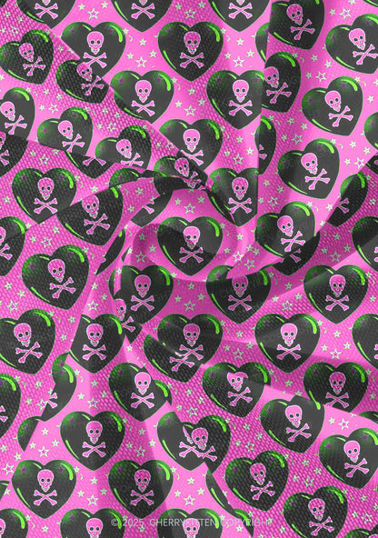 Skeleton Deluxe Valentine's Day Y2K Print Mini Layered Skirt Cherrykitten