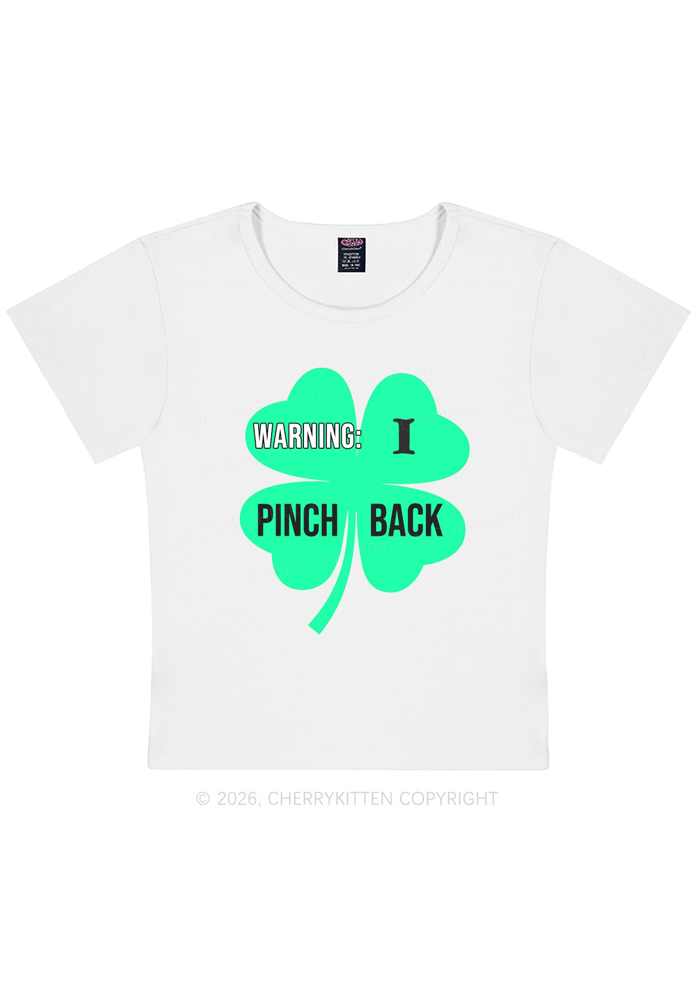 I Pinch Back St Patricks Y2K Baby Tee Cherrykitten