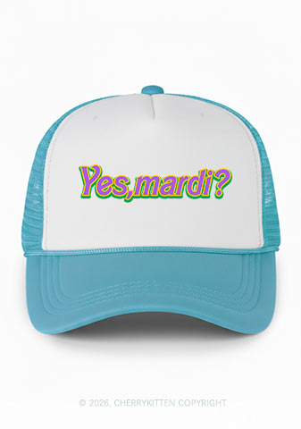 Yes Mardi Y2K Colorblock Trucker Hat Cherrykitten