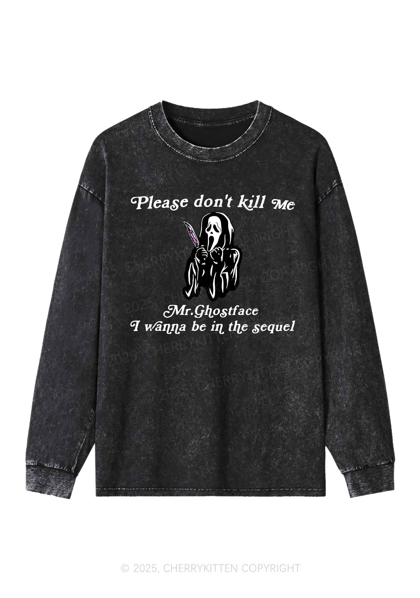 Halloween In The Sequel Y2K Washed Long Sleeves Cherrykitten