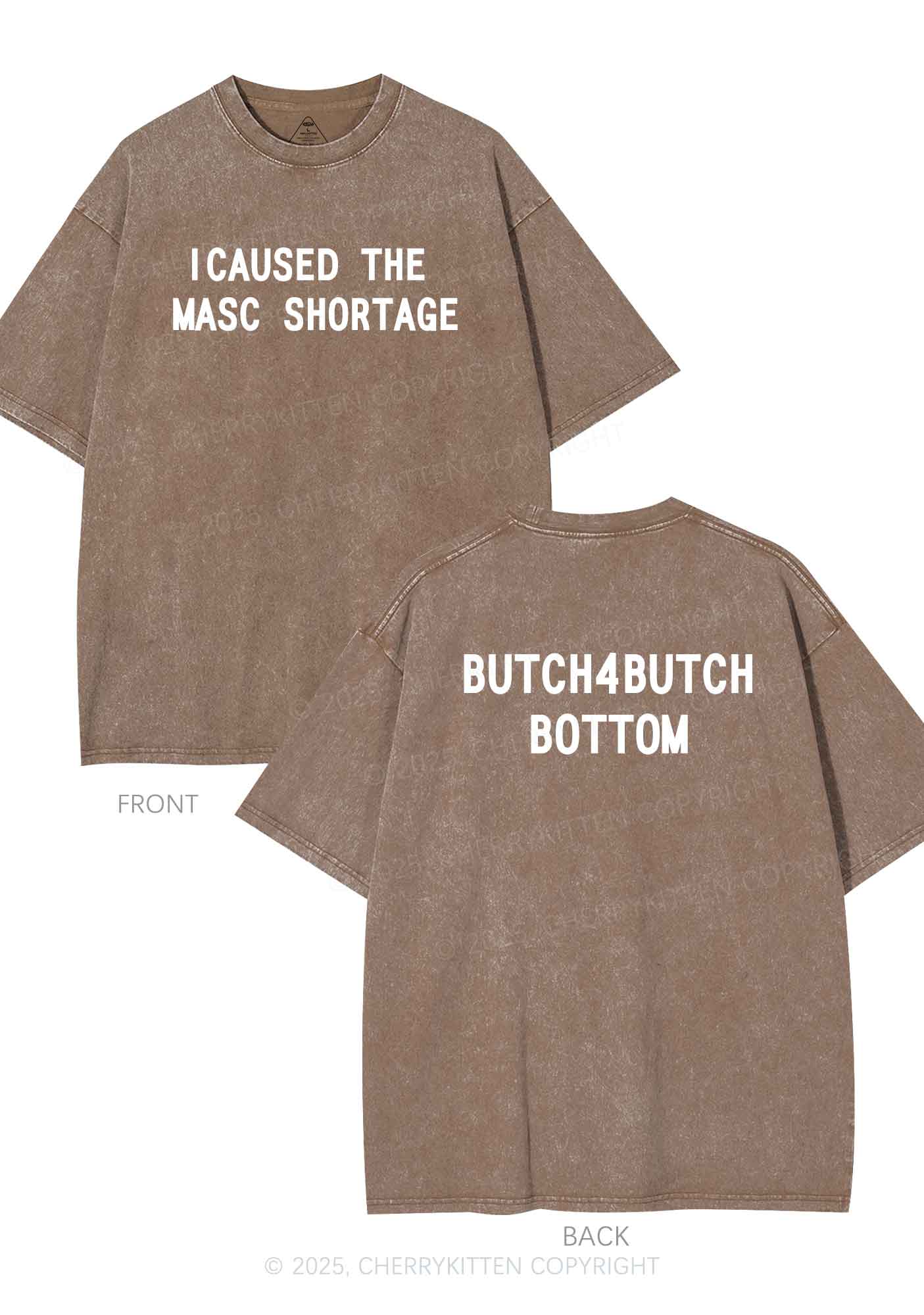 Masc Shortage Two Sides Pride Y2K Shirts Washed Tee Cherrykitten