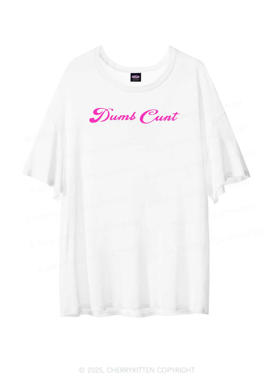 Dumb Cxxt Y2K Sheer Boyfriend Tee Cherrykitten