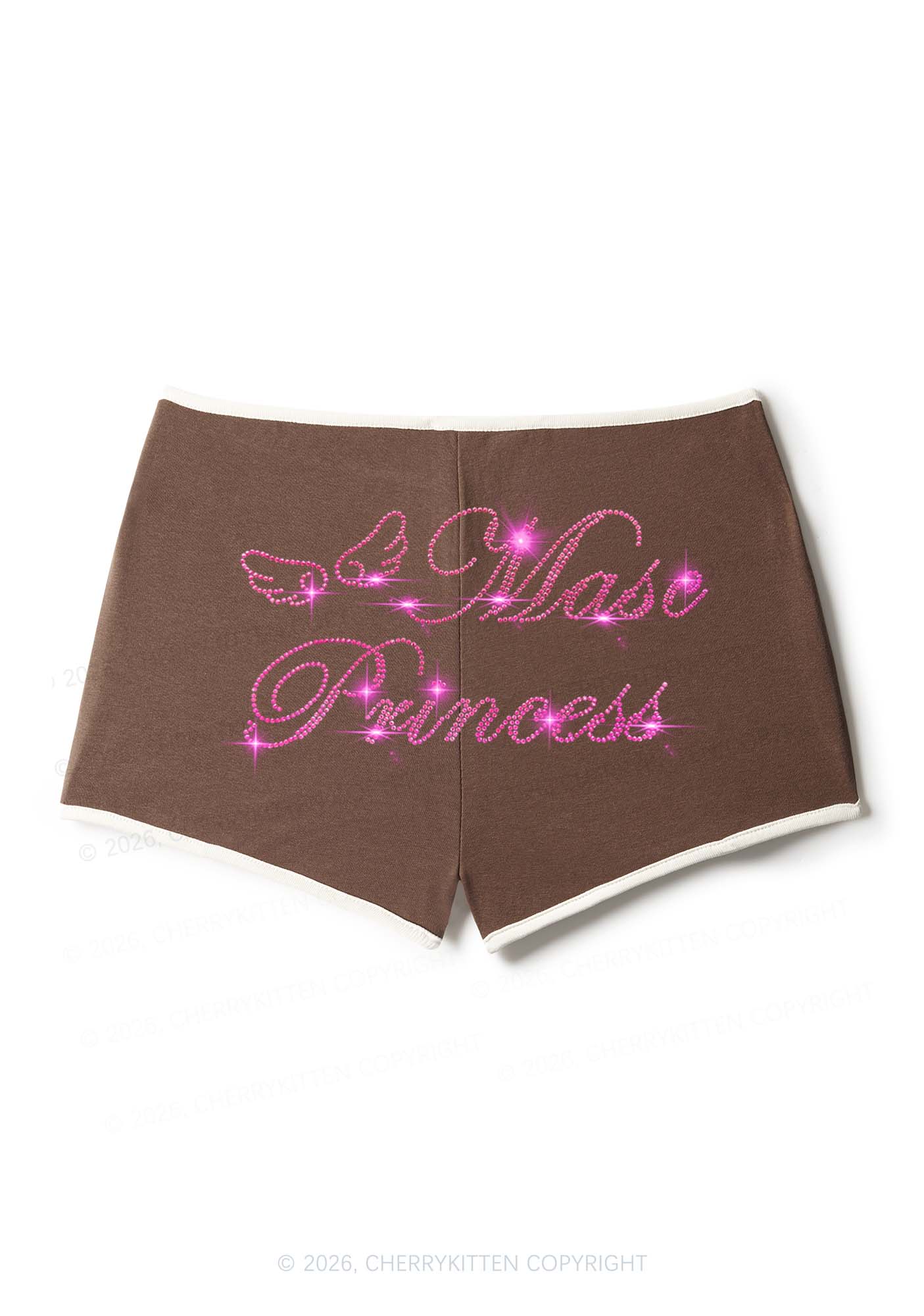 Rhinestone Masc Princess Pride Y2K Booty Shorts Cherrykitten