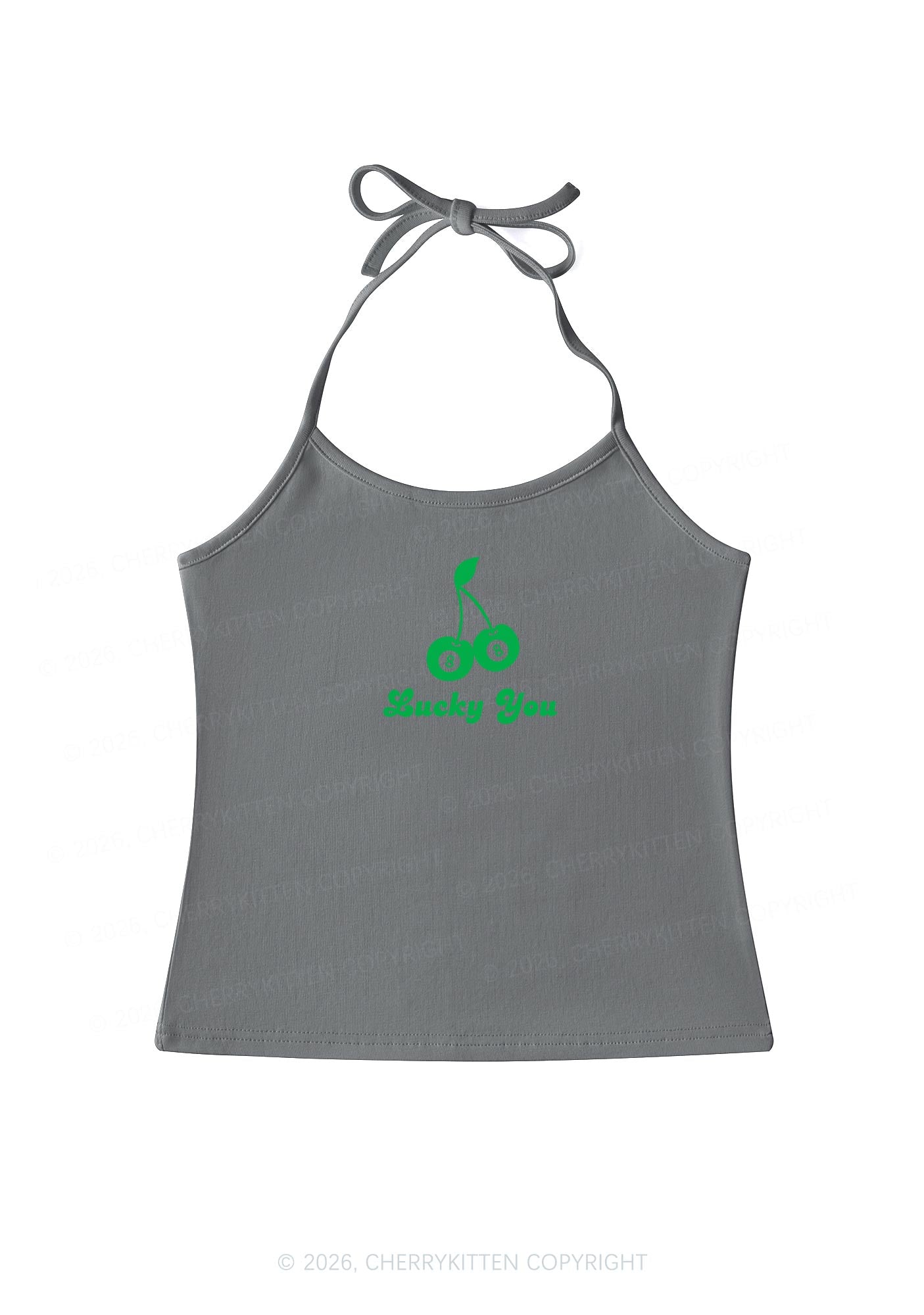 Lucky Eight St Patricks Y2K Halter Neck Cami Cherrykitten