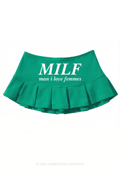 Man I Love Femme Pride Y2K Mini Pleated Skirts Cherrykitten