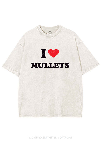I Love Mullets Y2K Shirts Washed Tee Cherrykitten