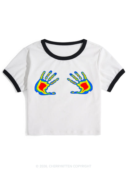 Thermal Hands Y2K Ringer Tee Cherrykitten