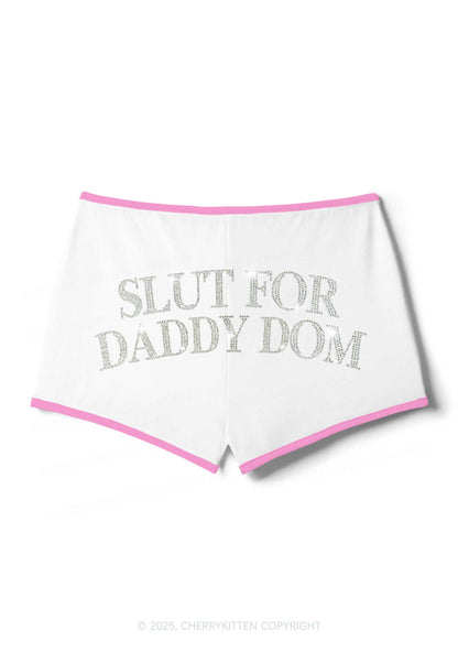 Rhinestone Slxt For Daddy Dom Y2K Booty Shorts Cherrykitten