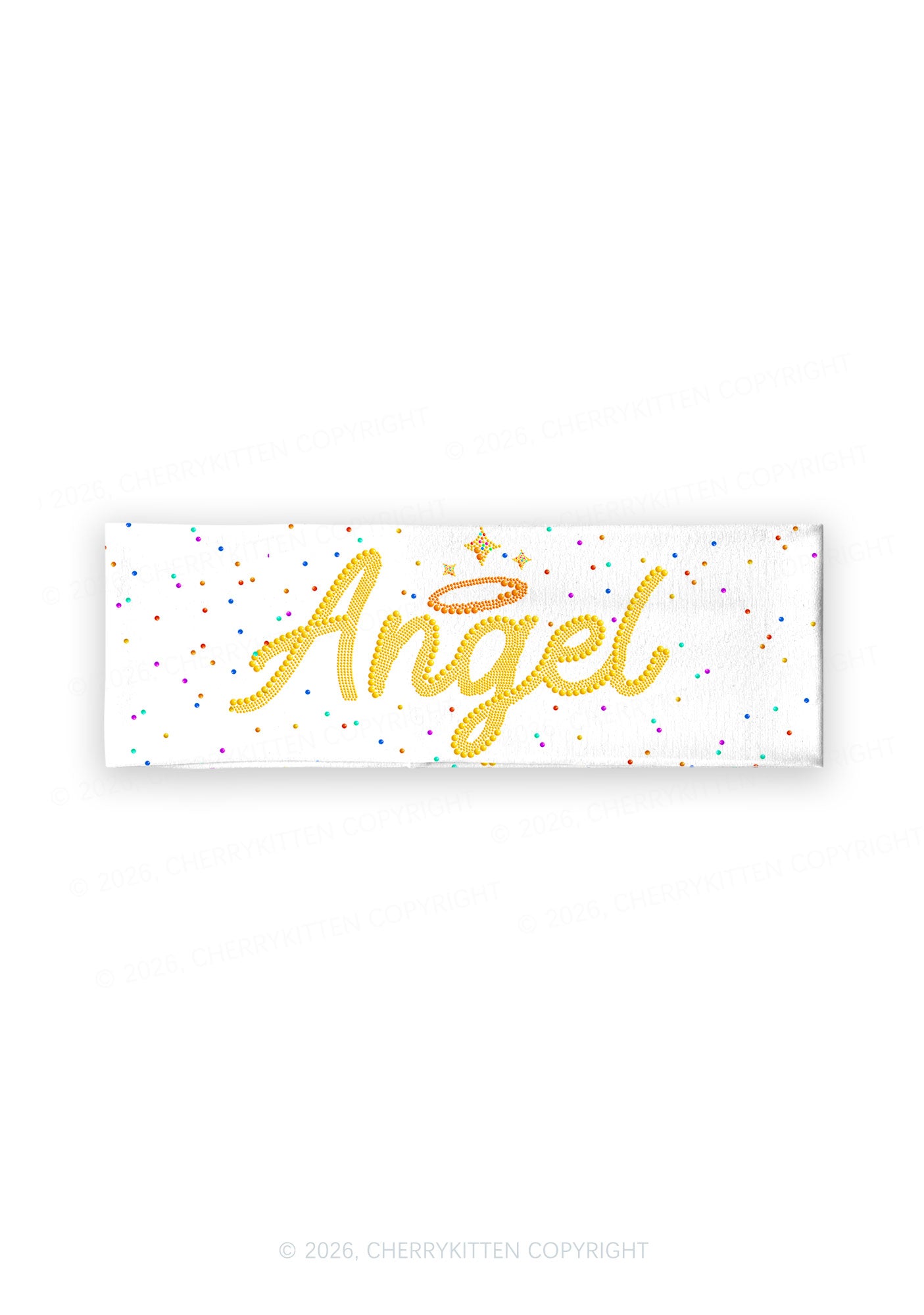 Rainbow Dots Angel Y2K Print Headband Cherrykitten