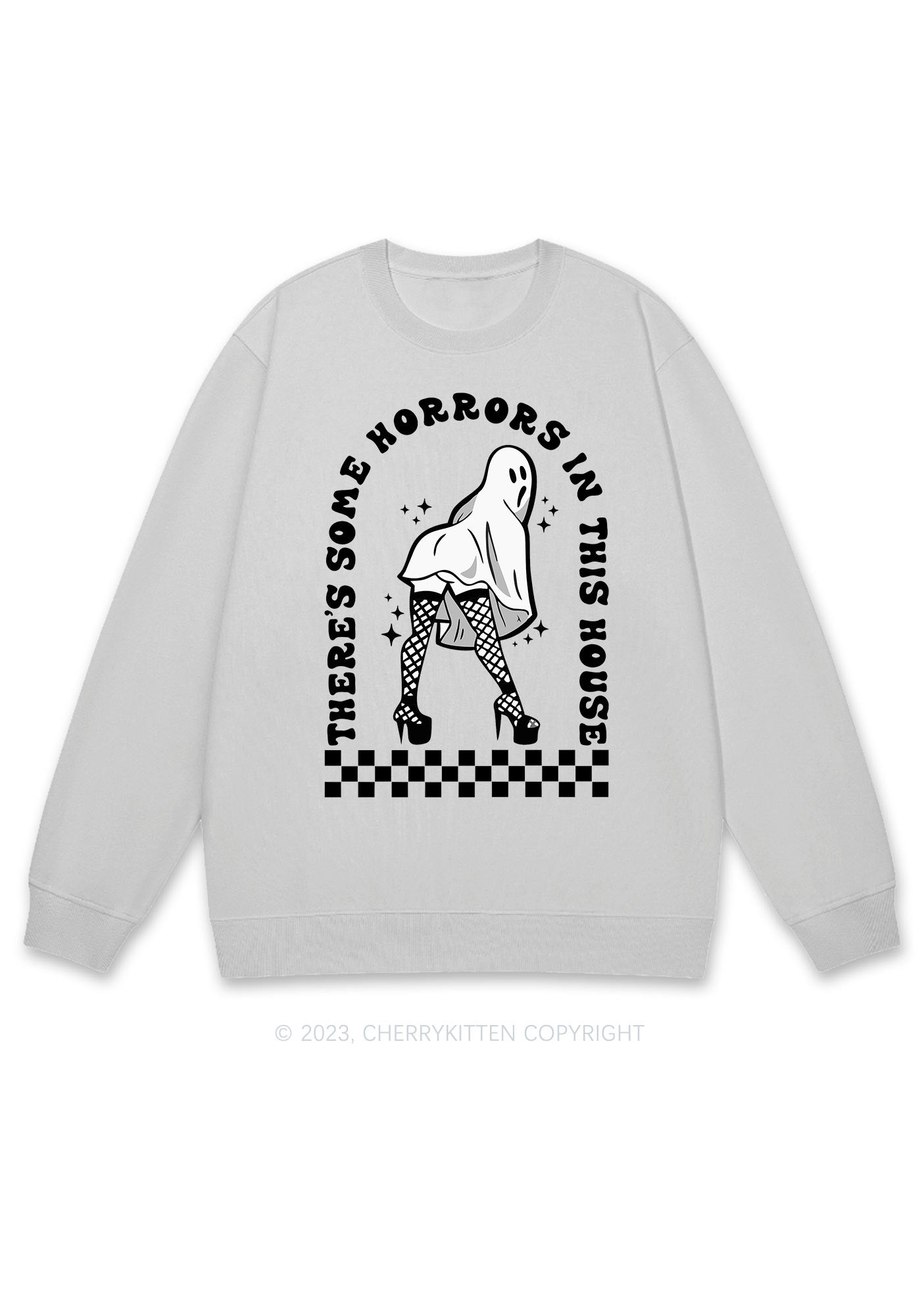 There's Some Horrors In This House Halloween Y2K Sweatshirt Cherrykitten