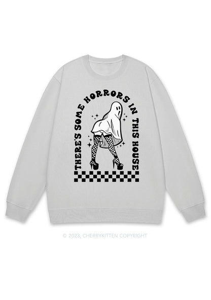 There's Some Horrors In This House Halloween Y2K Sweatshirt Cherrykitten