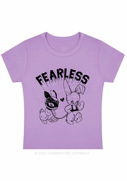 Fearless Rabbits Y2K Baby Tee Cherrykitten