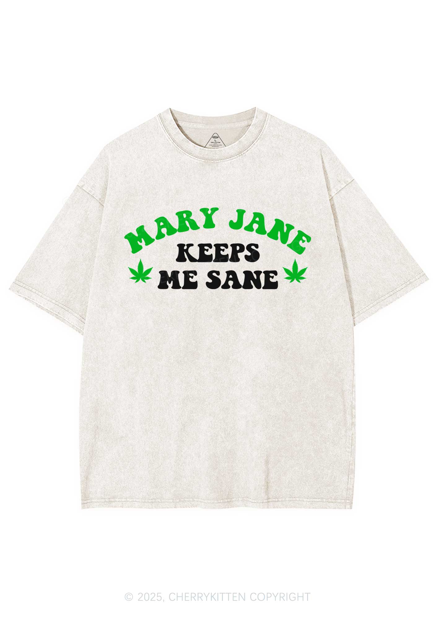 Keeps Me Sane Y2K Shirts Washed Tee Cherrykitten