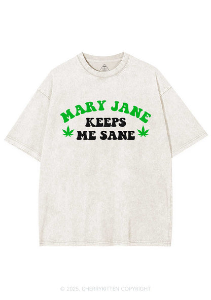 Keeps Me Sane Y2K Shirts Washed Tee Cherrykitten