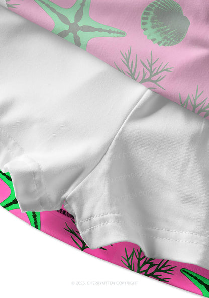 Sea Animals Y2K Print Mini Skirt Cherrykitten