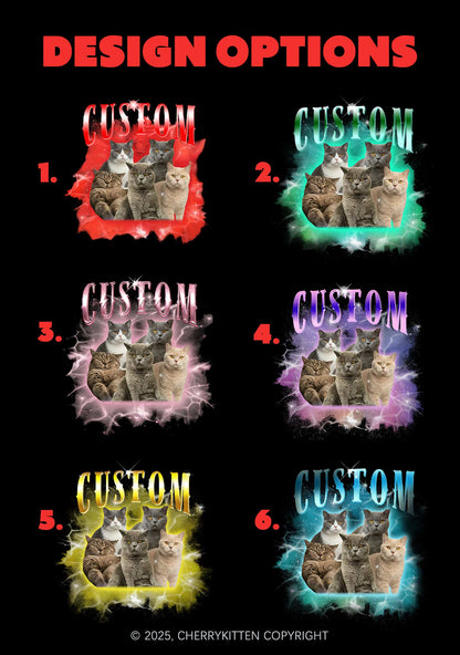 Custom Cat Photo Art Y2K Crop Tank Top Cherrykitten