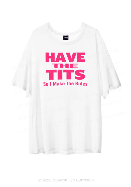 I Make Rules Y2K Sheer Boyfriend Tee Cherrykitten