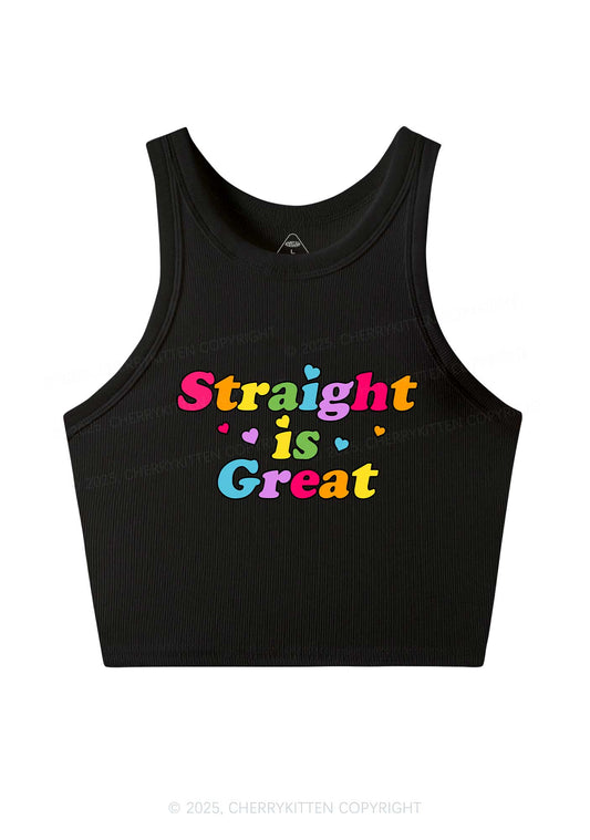 Straight Is Great Pride Y2K Crop Tank Top Cherrykitten