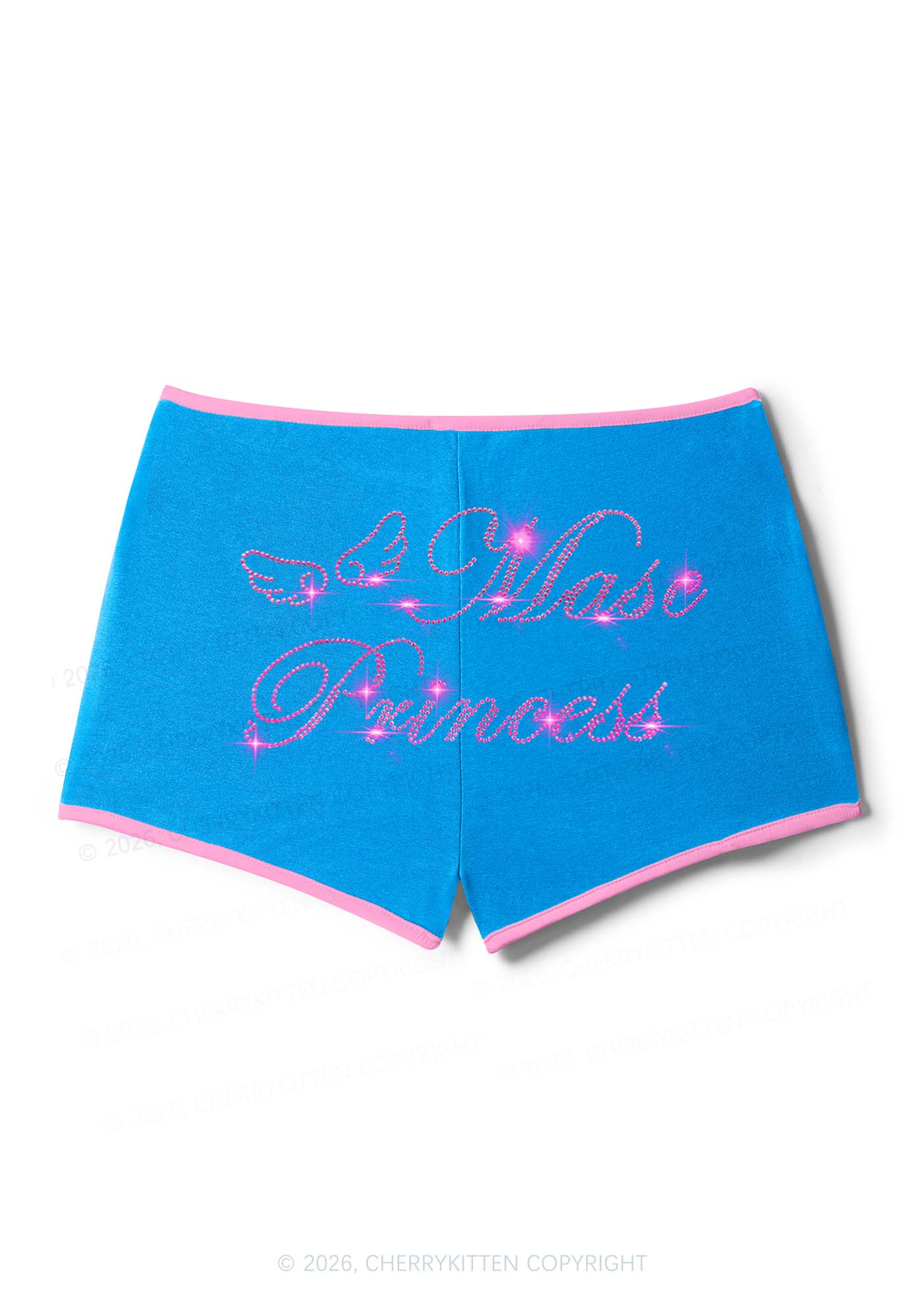Rhinestone Masc Princess Pride Y2K Booty Shorts Cherrykitten