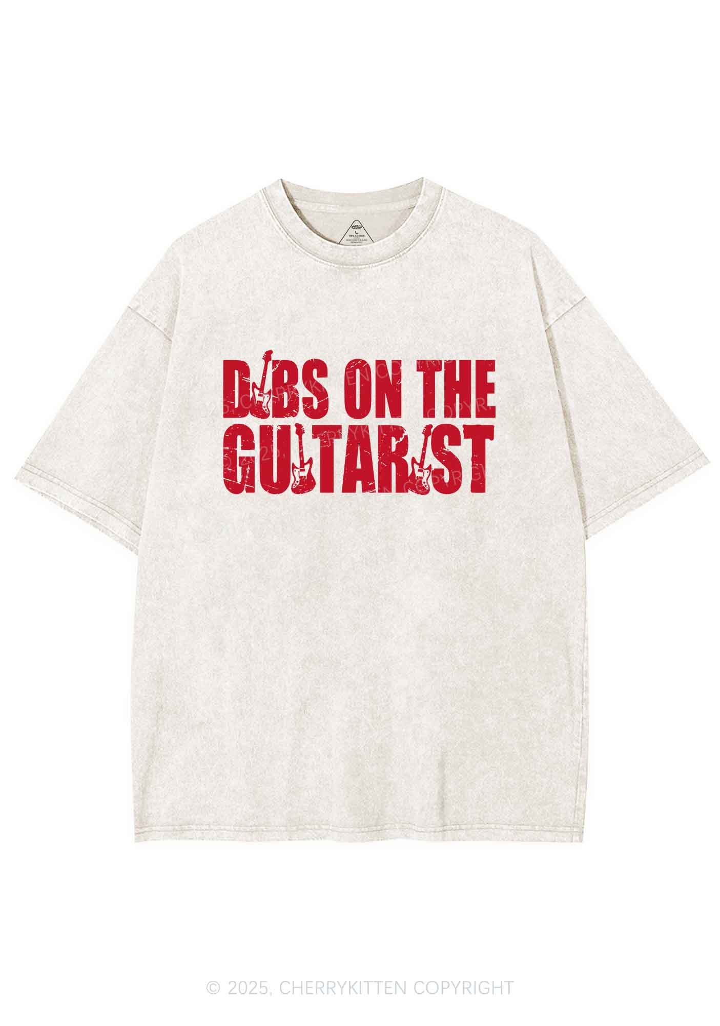Dibs On The Guitarist Y2K Shirts Washed Tee Cherrykitten