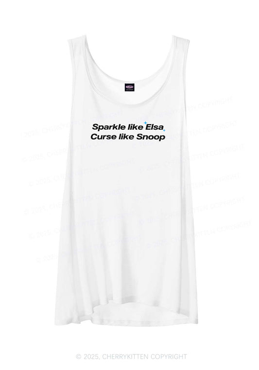 Sparkle Like Princess Y2K Sheer Boyfriend Tank Cherrykitten