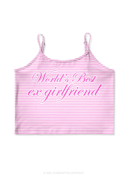 Worlds Best Ex Girlfriend Valentine's Day Y2K Print Cami Crop Top Cherrykitten