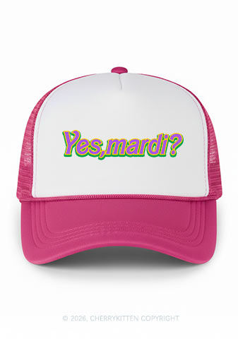 Yes Mardi Y2K Colorblock Trucker Hat Cherrykitten