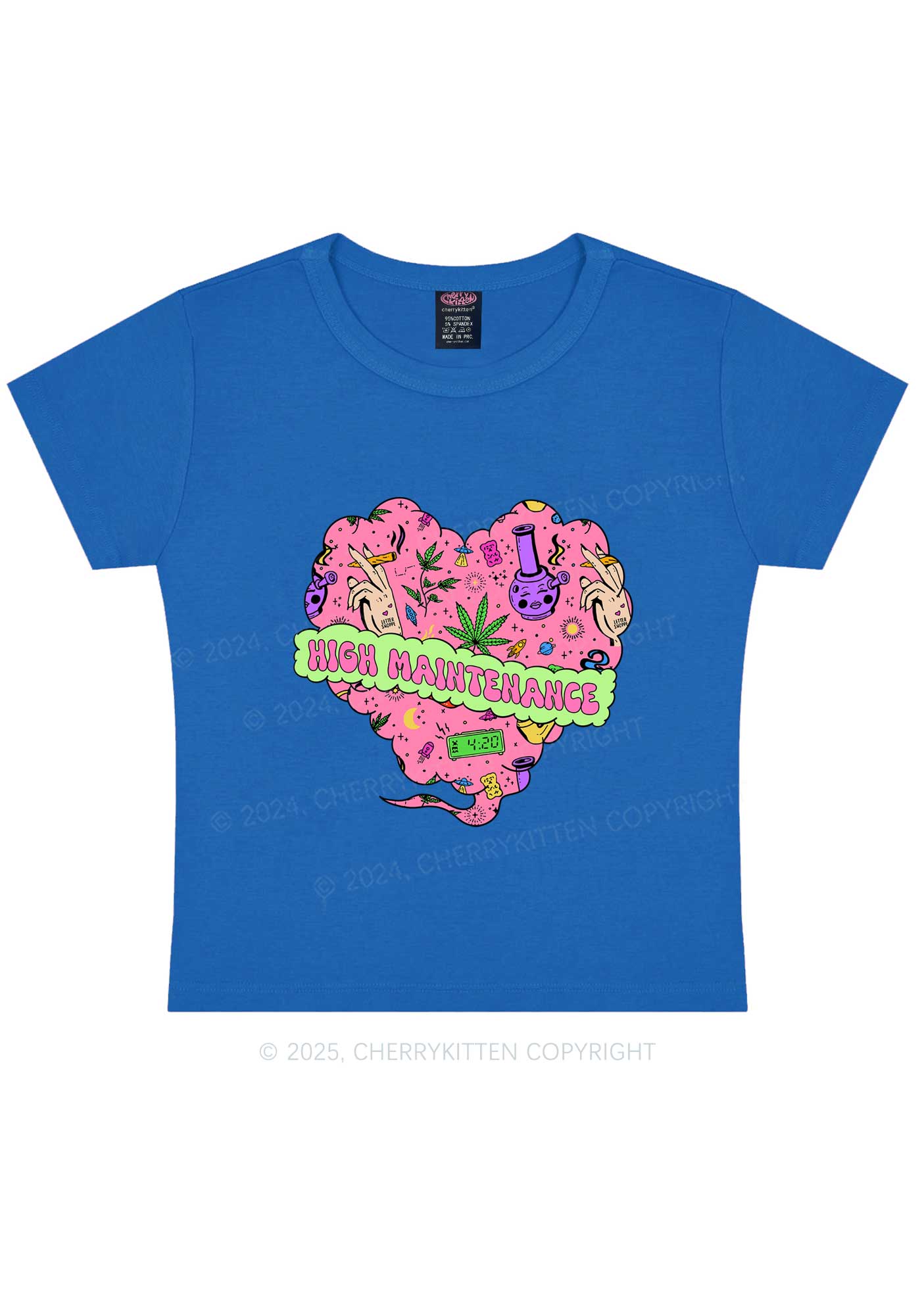 High Maintenance Heart Y2K Baby Tee Cherrykitten