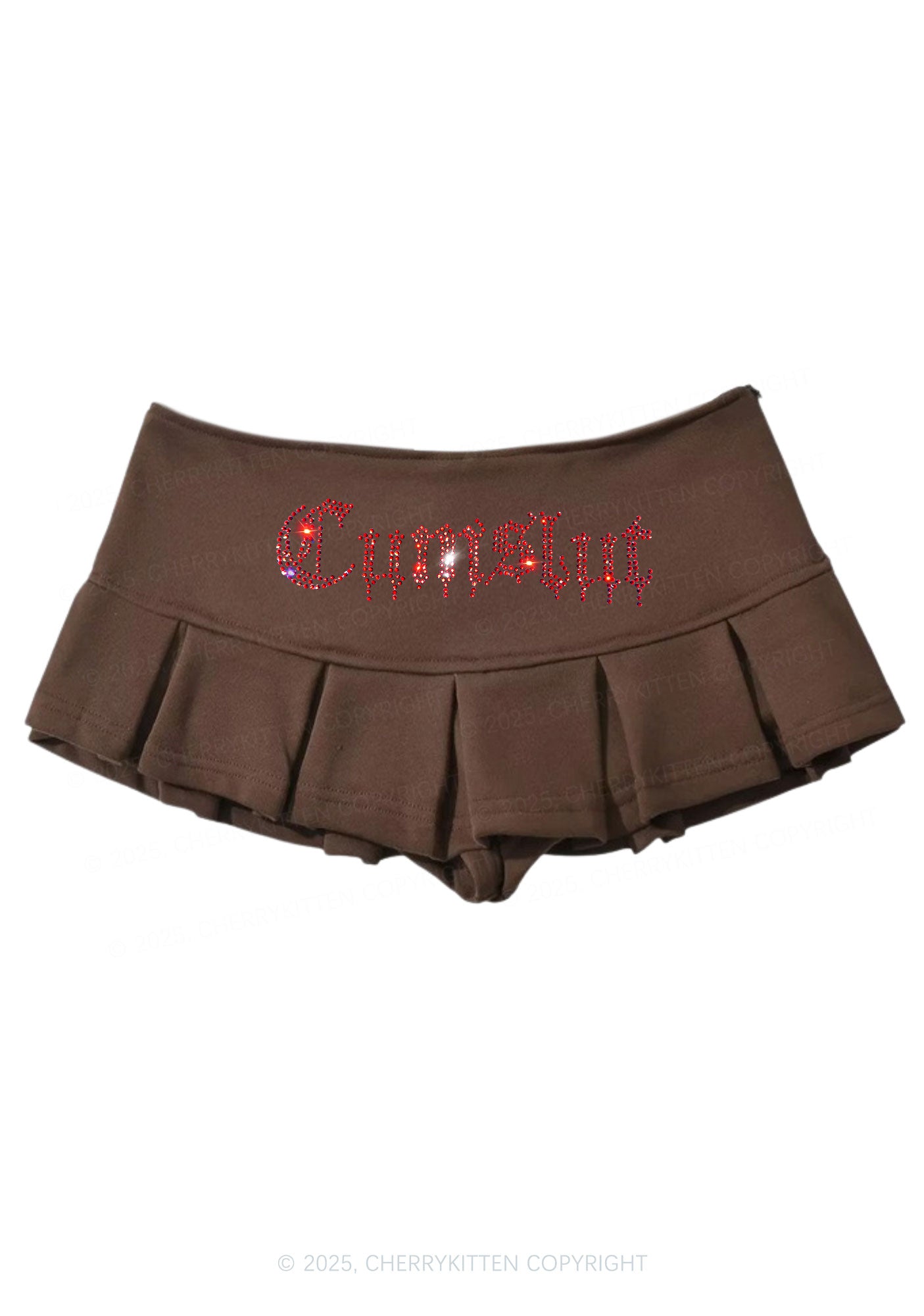 Rhinestone Cxmslxt Y2K Mini Pleated Skirts Cherrykitten