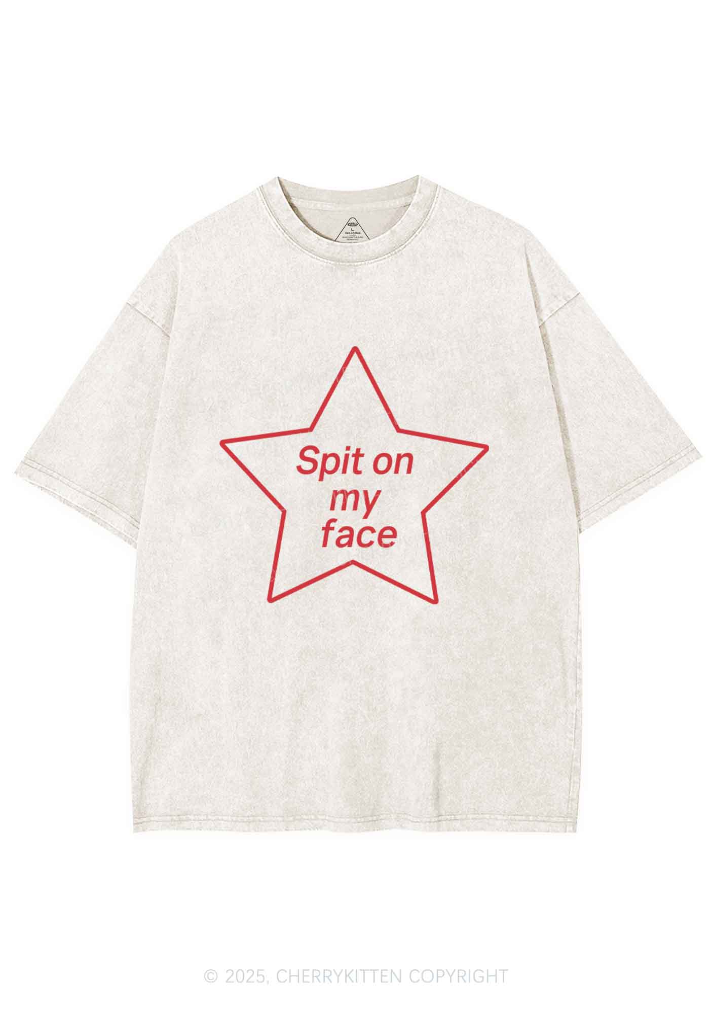 Spit On My Face Y2K Shirts Washed Tee Cherrykitten
